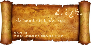 Löwentritt Ákos névjegykártya